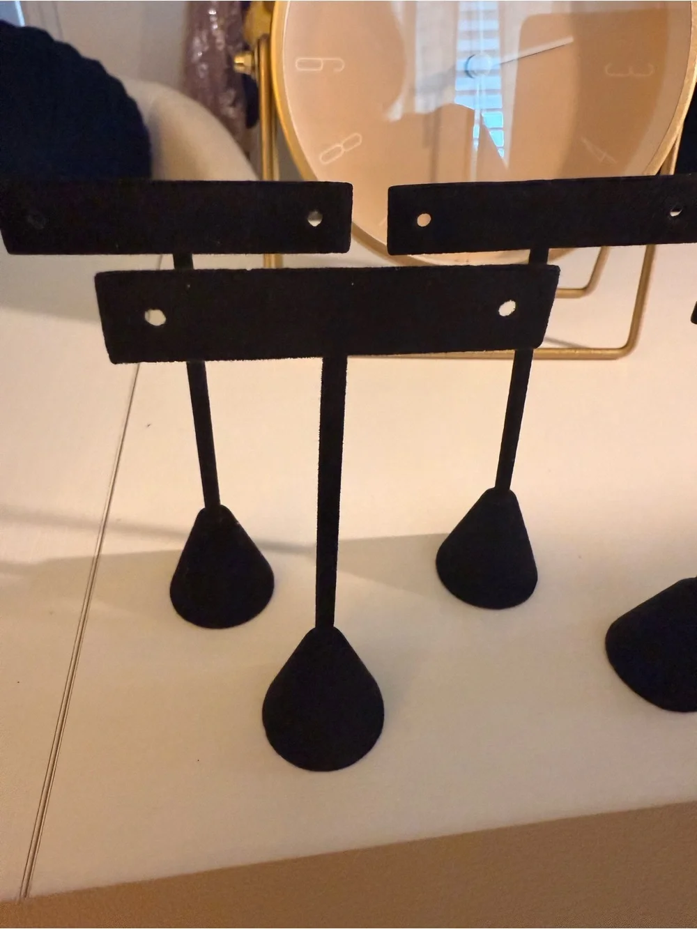 Black Minimal Jewelry Earring Stands - Set of 4 identical and 1 different